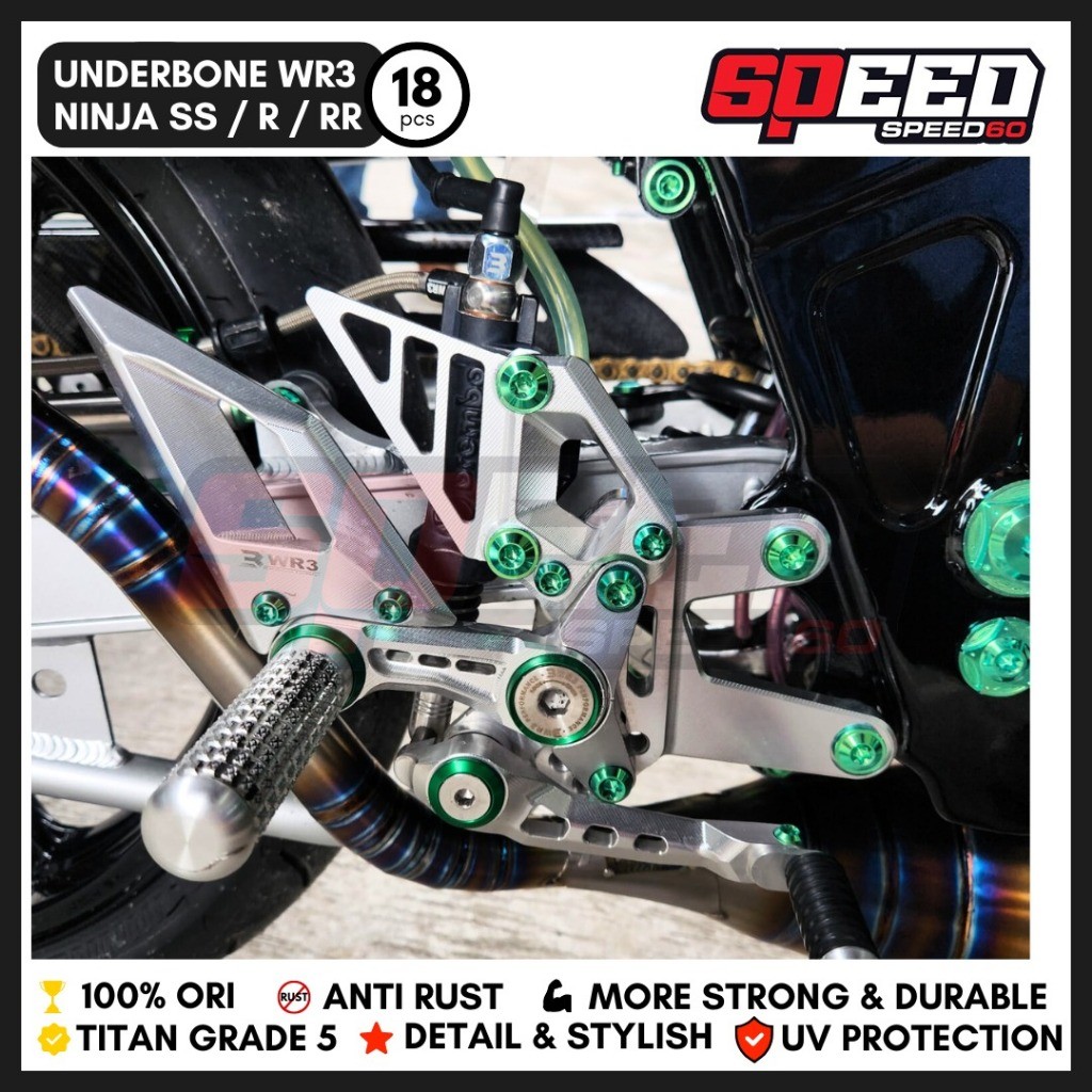 Baut Cover Underbone WR3 Kawasaki Ninja S SS R RR Baut Titanium Grade 5 Probolt Thailand King Nut Ne