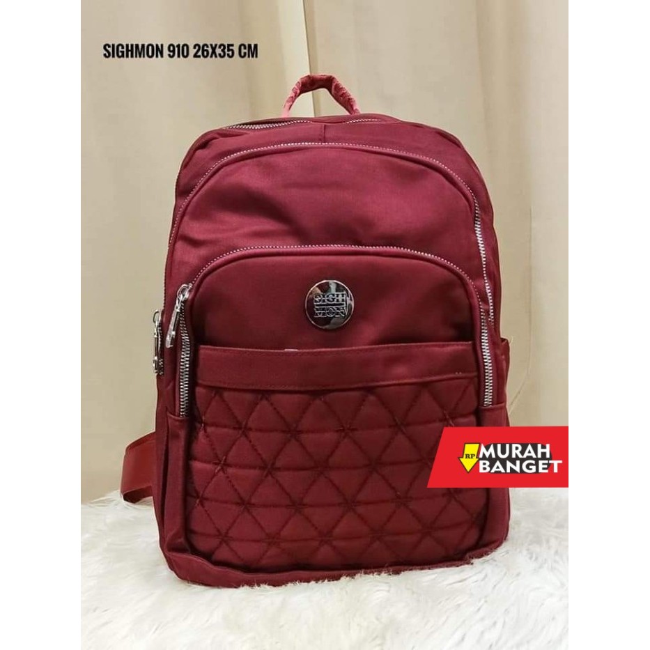 tas ransel wanita import Tas Ransel Wanita Sighmon 910 Bahan Kanvas Tebal Terbaru BEST SELLER - Hita