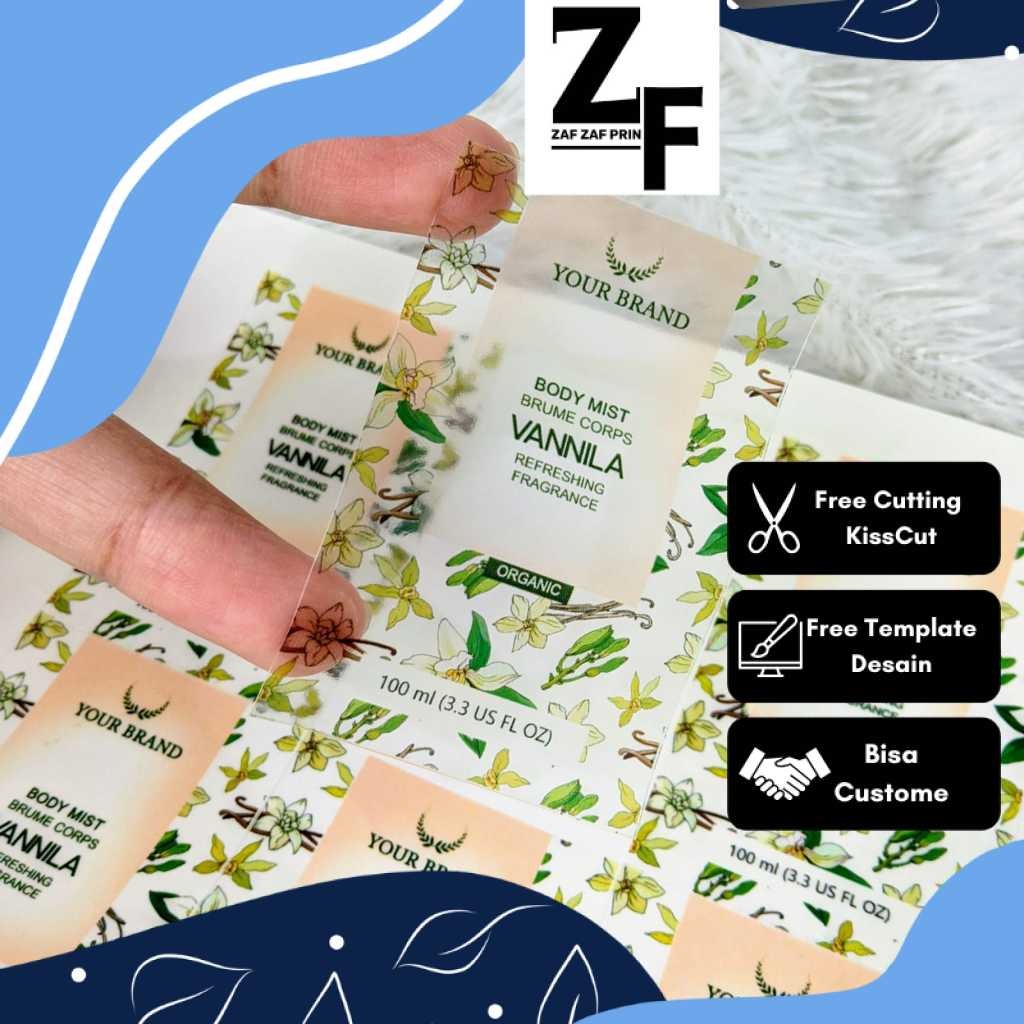 

ZAF Print Cetak Stiker Label Parfum Sticker Parfume Custom Label Wewangian Free Desain