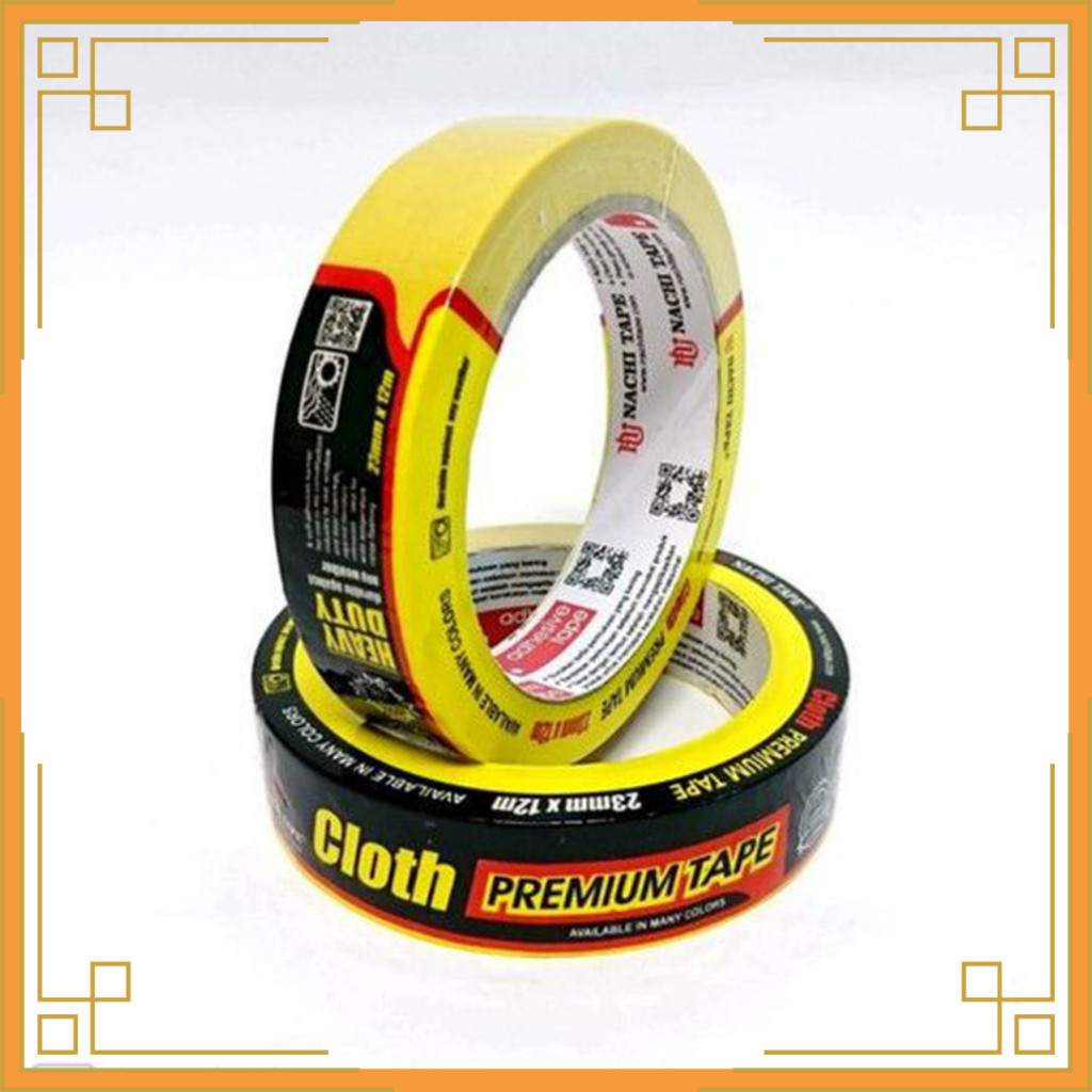 

NACHI Lakban Cloth Tape hitam ukuran 24, 35, 46 mm