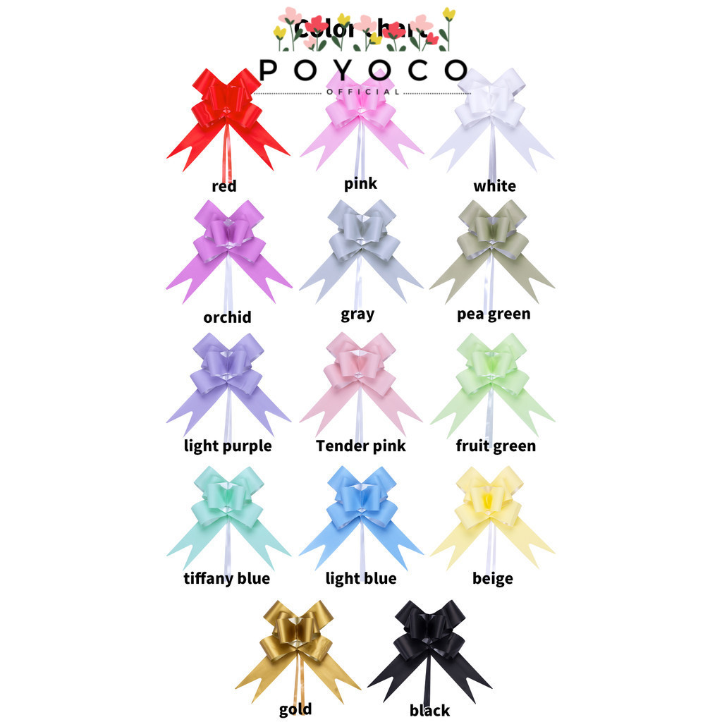 

POYOCO - (1pack) Pita Tarik Motif / Pita Serut ELEGANT isi 10pcs Dekorasi
