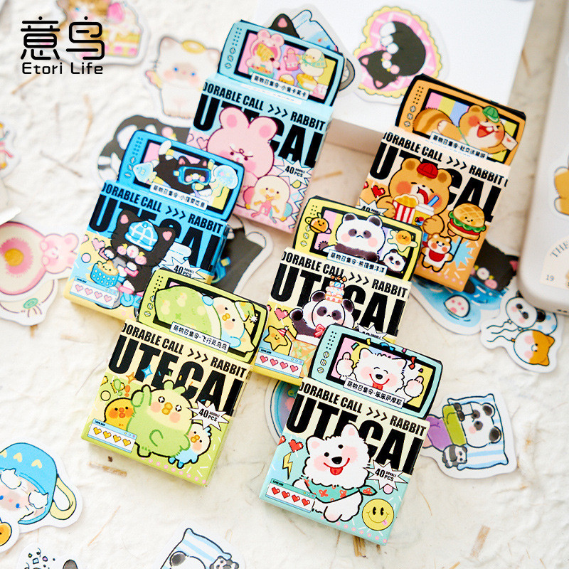 

40pcs/pack Kawaii Panda Cute Cartoon Animal Sticker Decorative Stationery Album Diary Cup Notebook Mobile Phone Toy Scrapbook