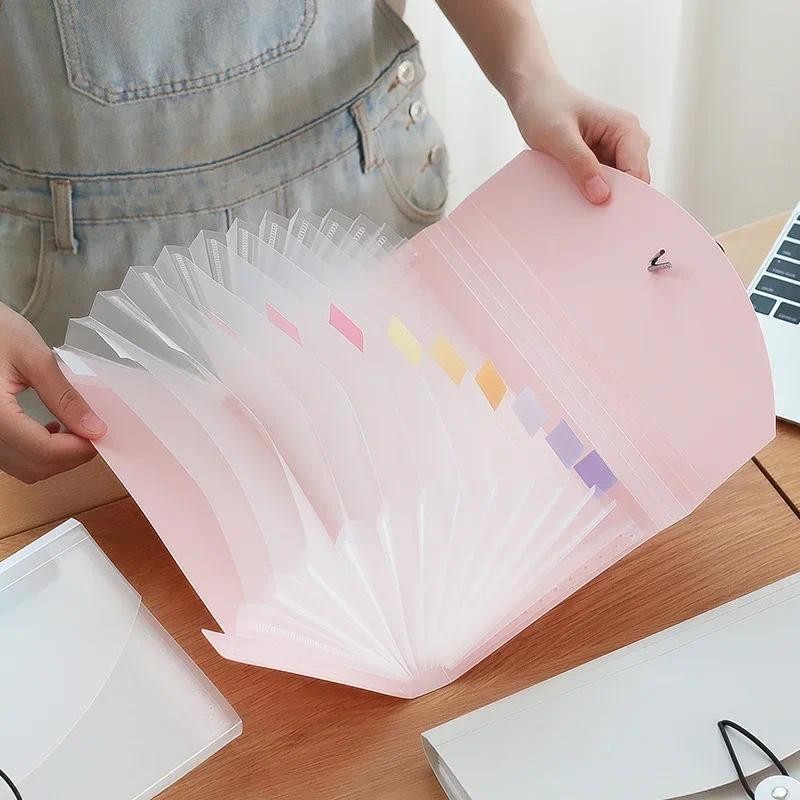 

B6 PP File Folder Document Bag Receipt File Expanding Wallet Bill Folder 13 Pockets Card Ticket Holder Organizer Office Supplies