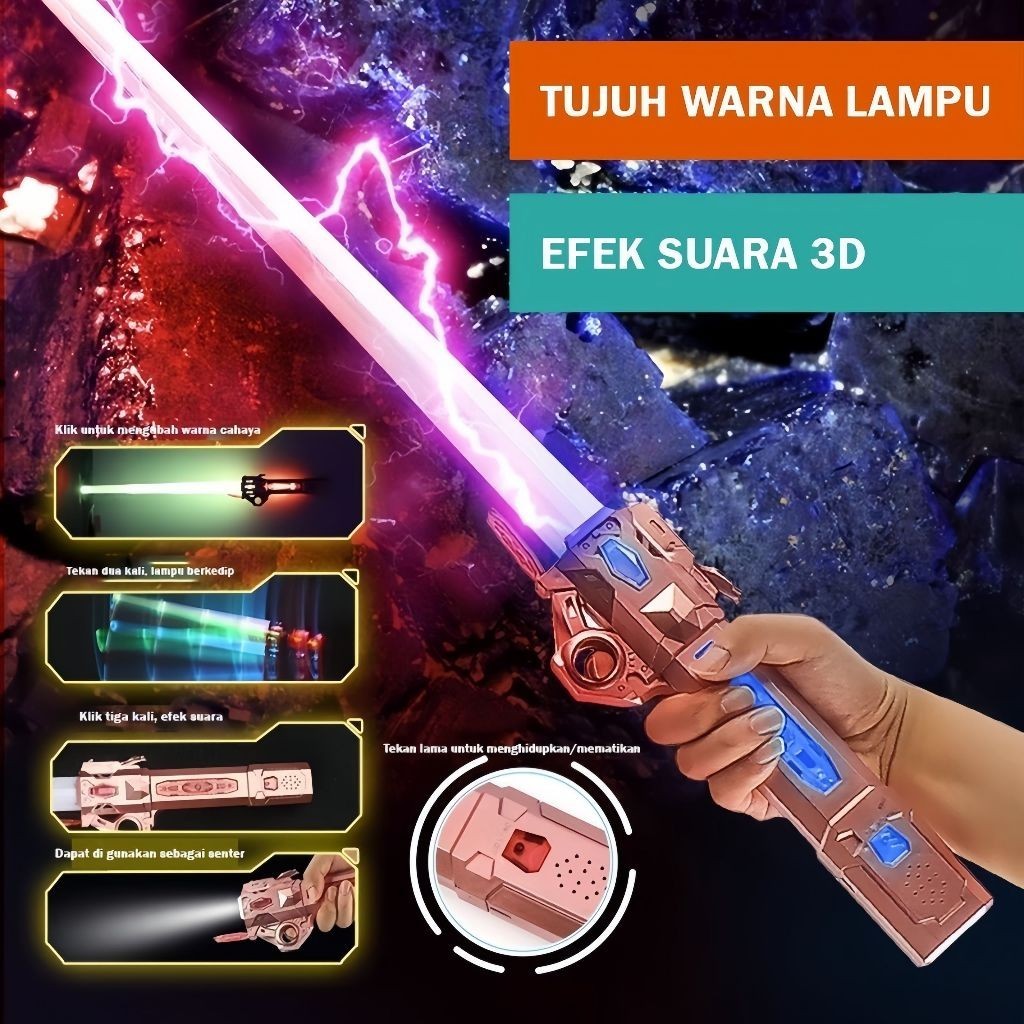 [Whispers] Nodia Toys Pedang Mainan / Mainan Pedang Star Wars / Pedang Laser / Lighsaber / Mainan