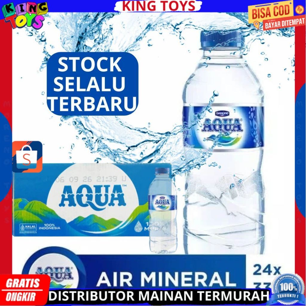 

Air Minerale AQUA Botol 330 ML / Isi 24 Botol Per DUS PER KARTON TERMURAH