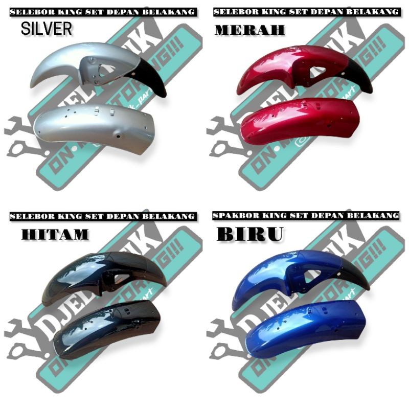 SPAKBOR YAMAHA RX KING WARNA SET DEPAN BELAKANG HITAM MERAH SILVER BIRU HIJAU standar original