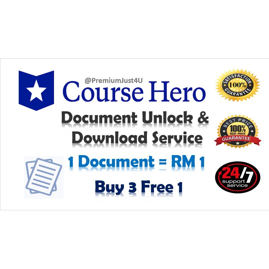 Course Hero Document Unlock and Download Service 𝗜𝗻𝘀𝘁𝗮𝗻𝘁𝗔𝗰𝗰𝗲𝘀𝘀
