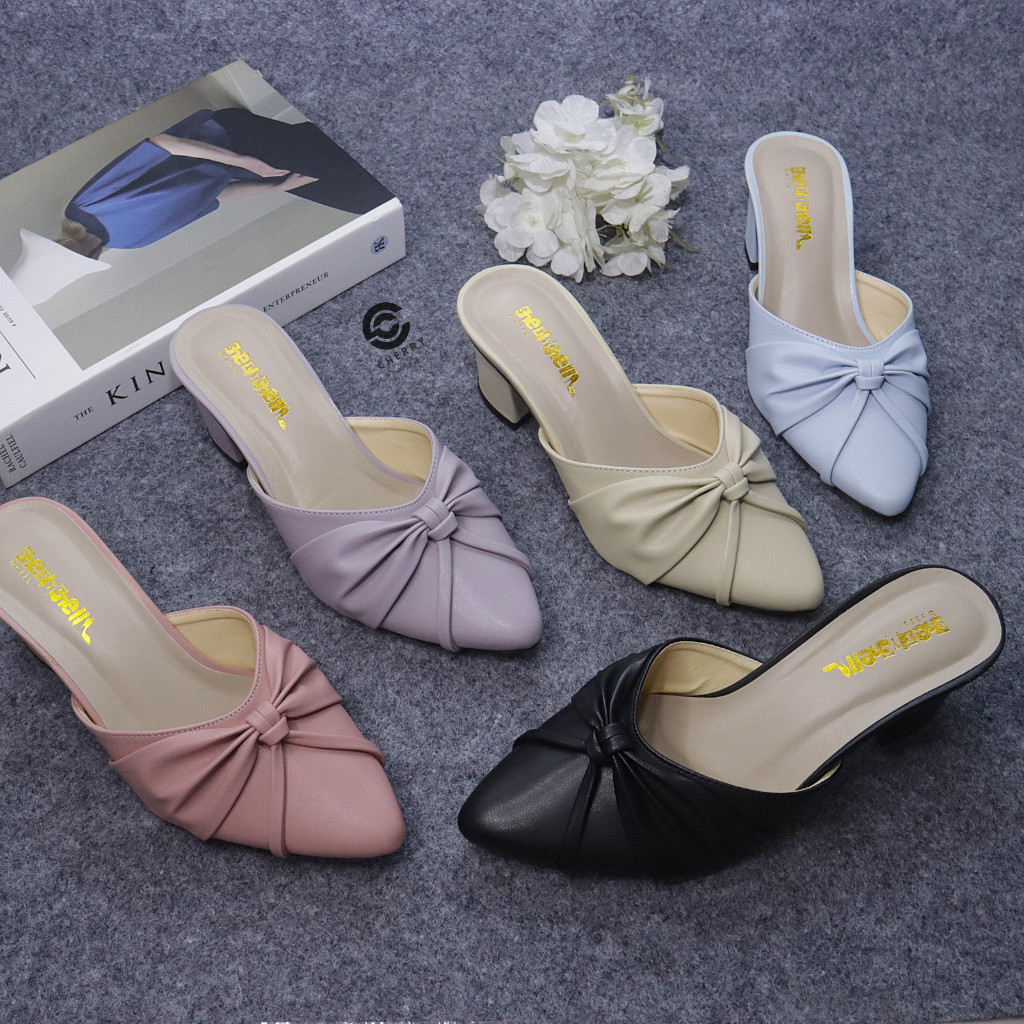 SANDAL HEELLS WANITA ZARA HAK TAHU 5CM SEPATU WANITA CHERRY COLLECTION