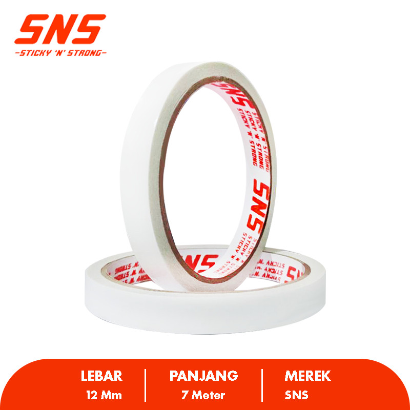 

JA DT12x7 DOUBLE TAPE 12MM X 7 METER 1/2 INCH DOUBLE TIP BUNGKUS KADO PENYAMBUNG KERTAS ATK 12 MM SNS
