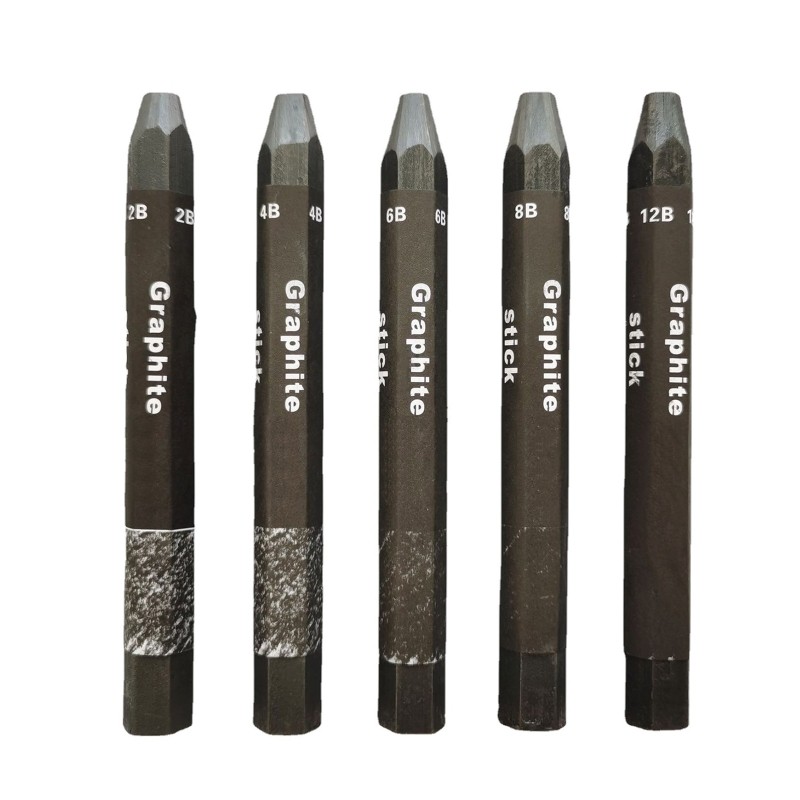 

5Kit Pro Pencil Water Soluble Black 5 Degree for Sketching Shading Stick Kids Adults Drawing Art Craft Supplies