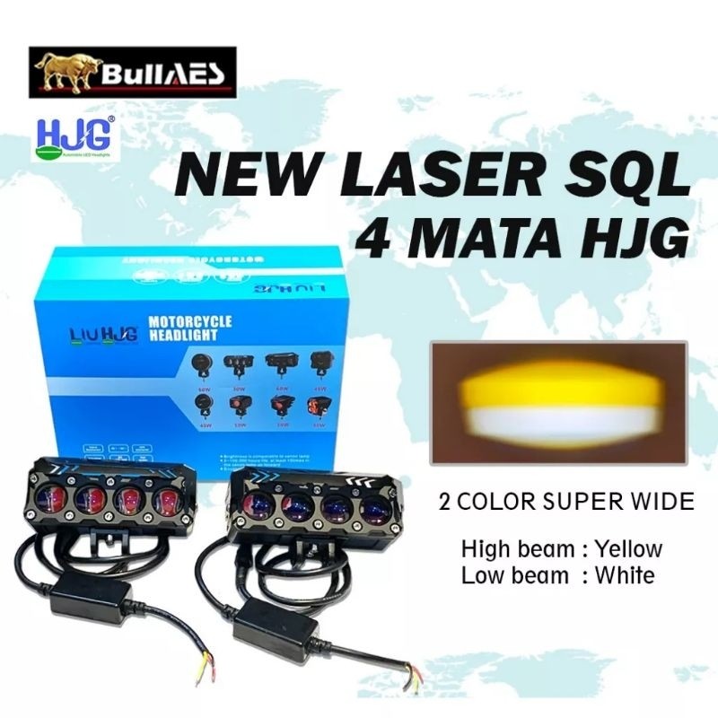 Lampu Tembak Laser HJG 4 Mata 50W Bluelens