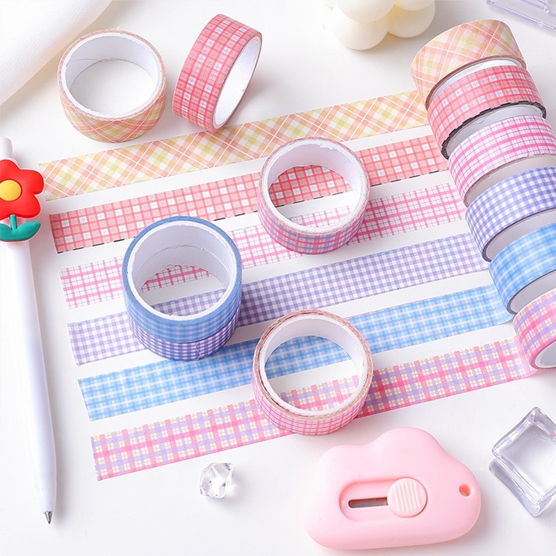 

Ins Plaid Series Washi Tape Buku Pegangan Siswa Deco DIY