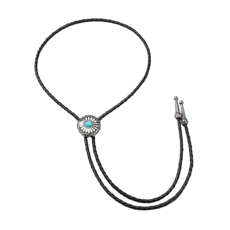 Cowboy Tie Turquoise Bolo Tie Western Vintage Bolo Tie Natives American Bolo Tie for Men Cowboy Neck