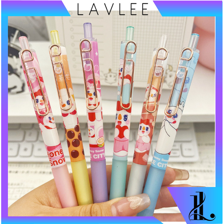 

LAVLEE - S6368 Pena Gel Mekanik Lucu / Set Pena Kartun Isi 6 PCS / Bolpoin Mekanik Motif Kartun / Set Bolpoin Gel / Pulpen Mekanik