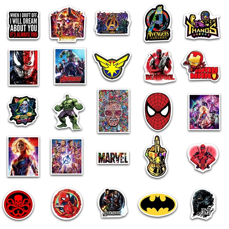 

Sticker Pack Avengers Marvel Manusia Besi Hulk Kapten Amerika Untuk Papan Luncur/buku Harian/laptop/sticker Helm