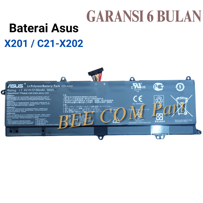 Baterai Batre Asus X201E X201 S200E C21-X202 Battery Asus X201E -BEE
