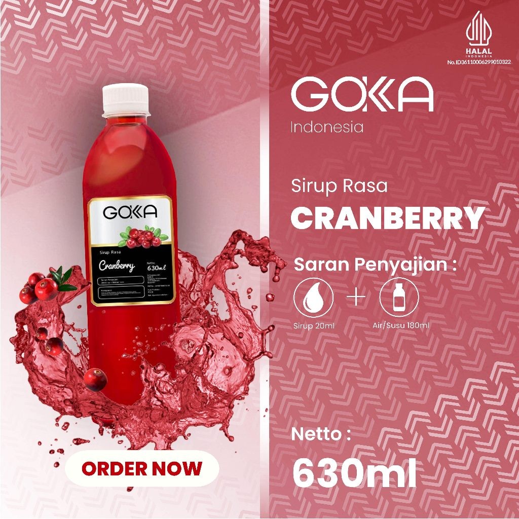 

Sirup Gokka Rasa Cranberry / Minuman Syrup Gokka Rasa Cranberry 630ml