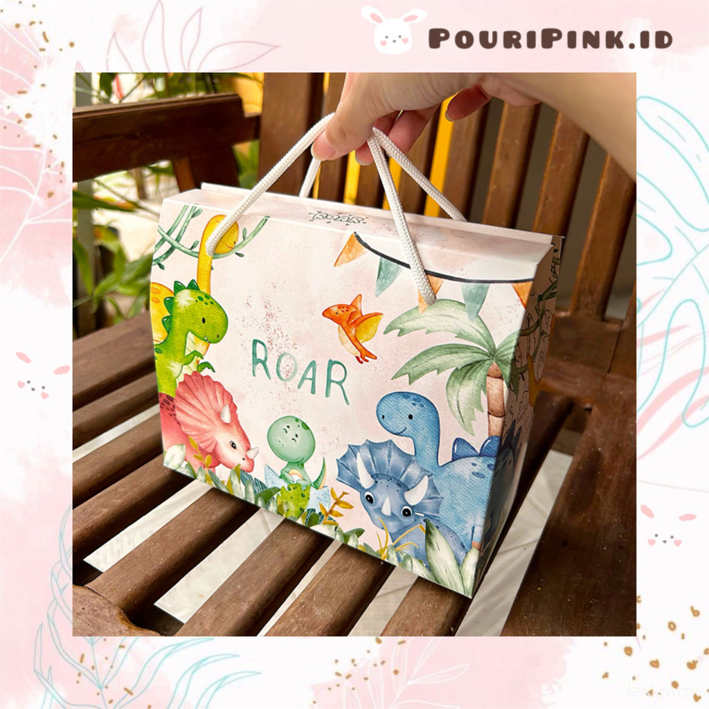 

Box Tali Flower Dino Polos Kraft Aesthetic Hampers Happy Birthday Parcel Ulang Tahun Hadiah Kado Snack Anak Hbd Mtp Banjar Martapura PouriPink.id