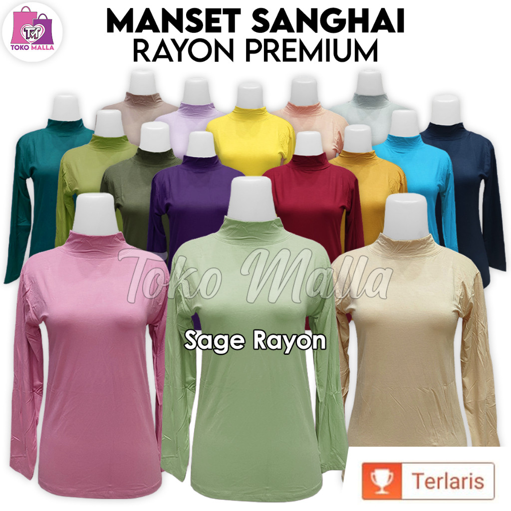 Manset Wanita MuslimManset Baju Wanita Bahan Adem Premium Turtle Neck Menset Lengan Panjang Kerah Sa