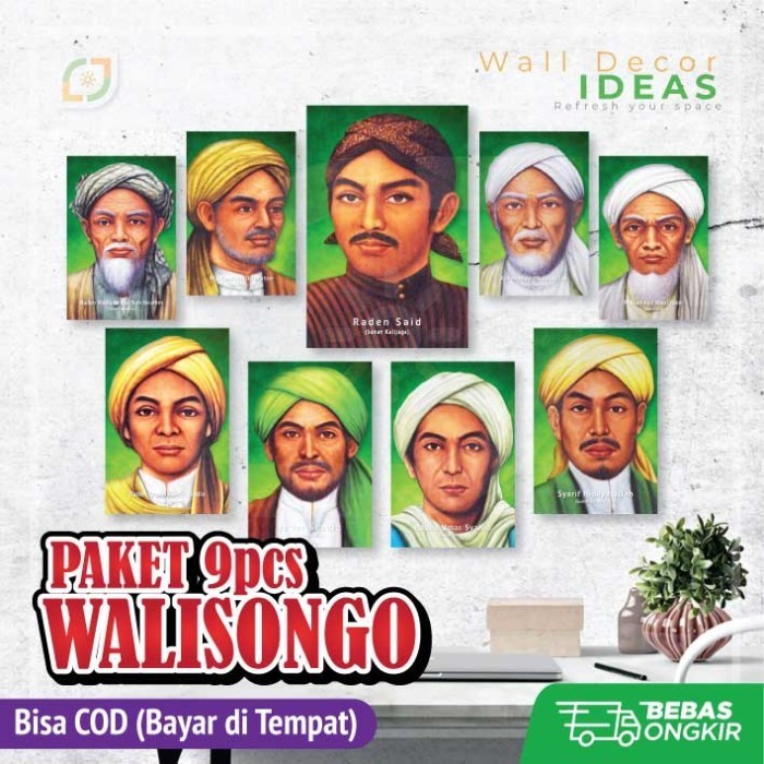 Hiasan Dinding Kayu, Poster Foto Ulama NusantaraHabib Walisongo