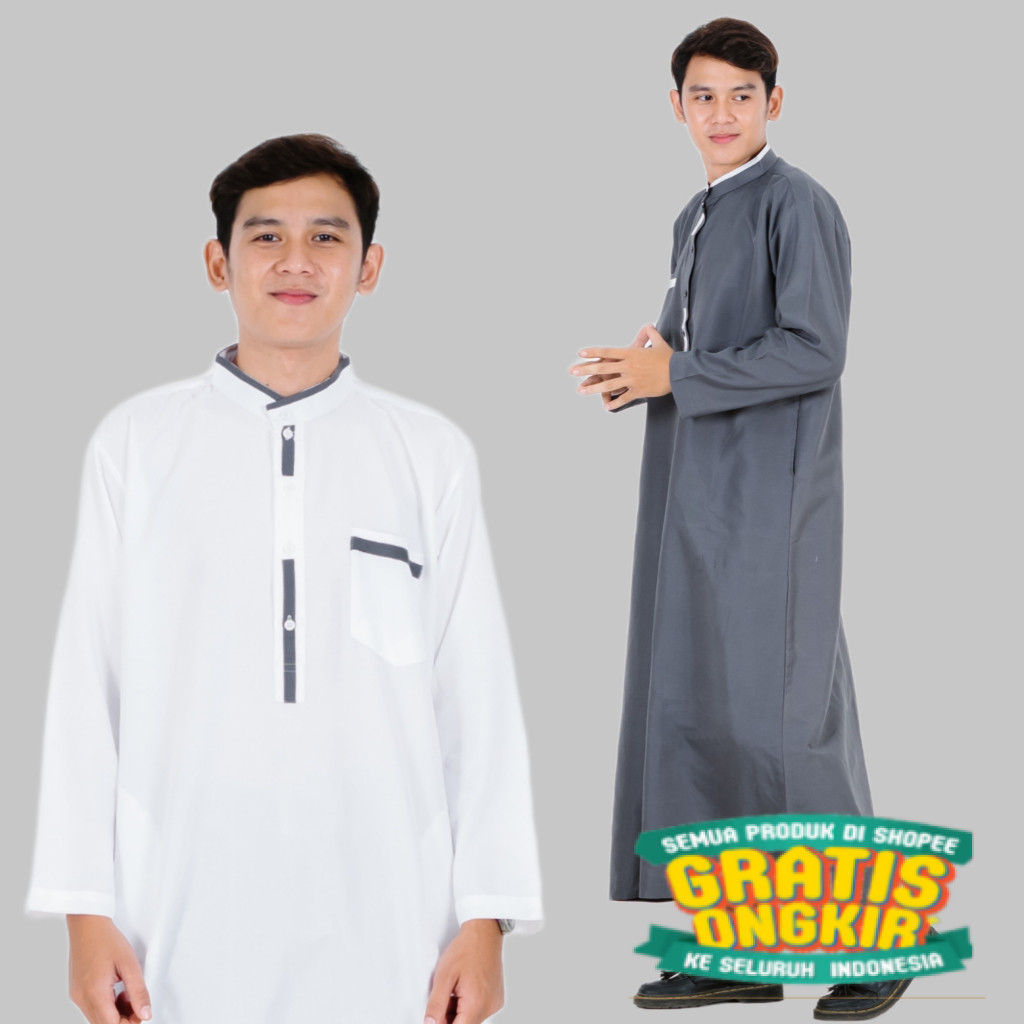 JUBAH PRIA GAMIS PRIA JUBAH KATUN ADEM JUBAH GAMIS PRIA/ Hijau sage lumut army ijo