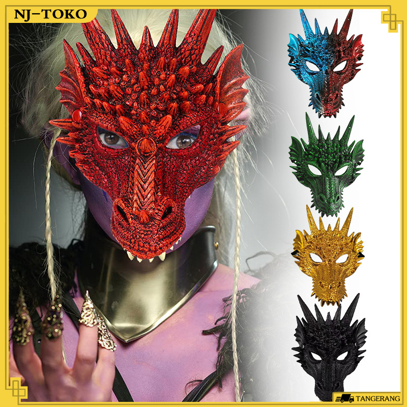 Topeng Naga Plastik Dragon Mask Hallowen Topeng Dragon