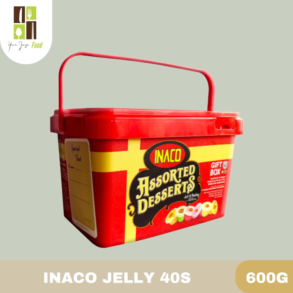 

Inaco Jelly Assorted Desserts Gift Box / Jelly & Puding Isi 40 Pcs (20 Jelly / 20 Puding) 600g