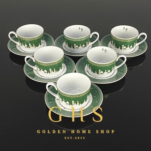 

LEBARAN EDITION - 6 Pasang Tea Set Green Mosque | Cangkir Set Masjid Hampers Lebaran Idul Fitri/ New kado