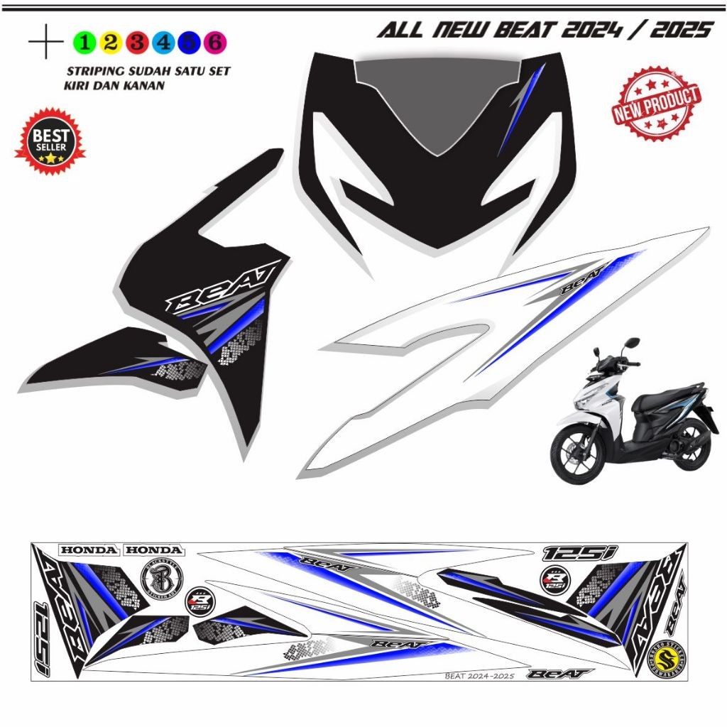 VARIASI STRIPING HONDA BEAT DELUXE 2024-2025 TERBARU