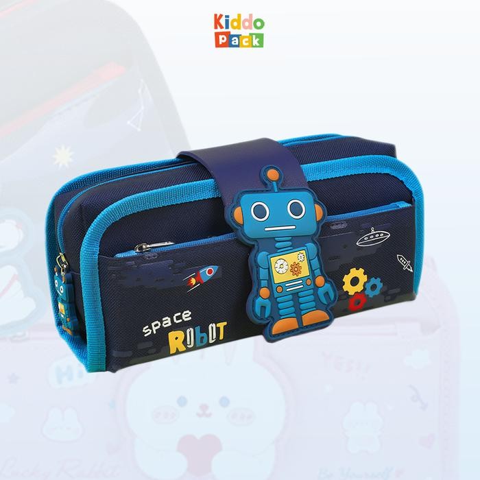 

[PROMO]New KiddoPack Kotak Pensil Multifungsi Anak Sekolah Laki-Laki Perempuan - Bruno - Robot