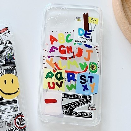 TRANSPARENT ALPHABET COLORFULL CASE IPHONE ESTETIK CUTE CASING IPHONE 6 7 8 6+ 6S+ 7+ 8+ X XS MAX XR