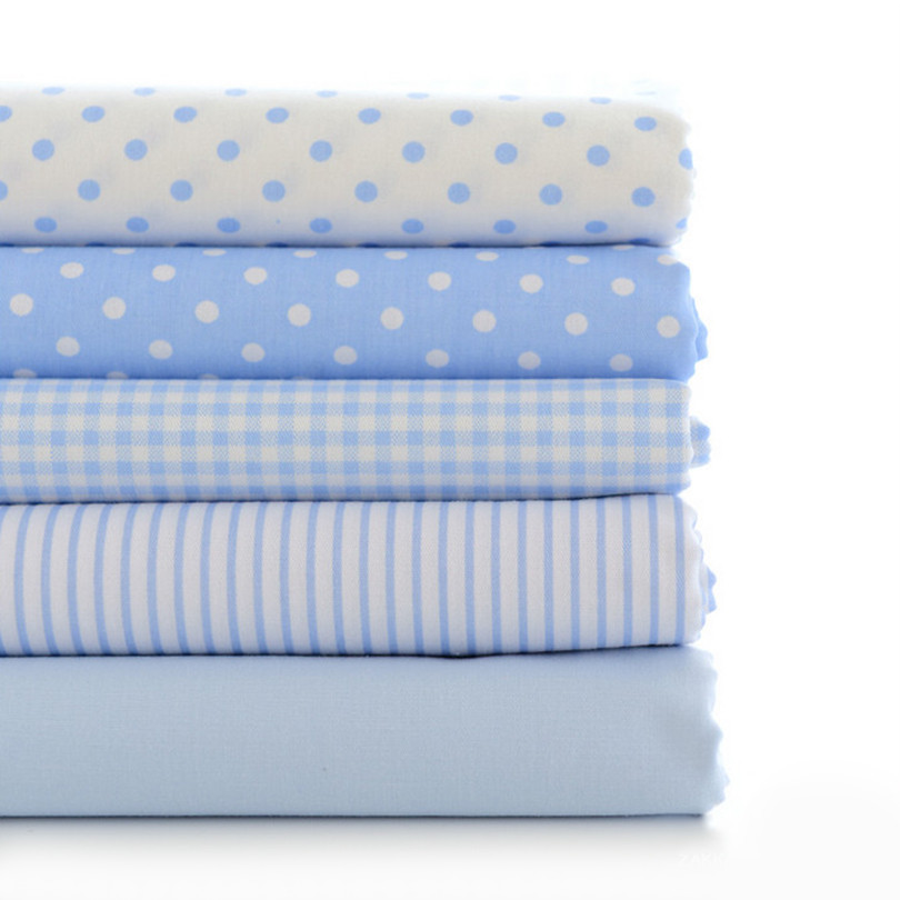 

Cotton Patchwork Plaid Fabric for Sewing Material, Dress Twill Linen, Blue Baby Polka Dot Grid Stripe Cloth, 50x160cm, 160 g/m