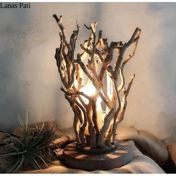 

Lampu hias unik ranting kayu jati asli XD2