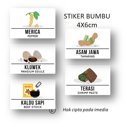 Stiker Toples Bumbu | Stiker Label Bumbu Dapur | Stiker Bumbu Dapur