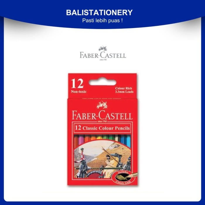 

Faber-Castell Pensil Warna Classic Colour Pencils set 12 Warna ukuran pendek