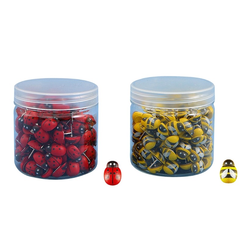 

2023 New 50pcs Cute Ladybug Bee Style Pushpins Decorative Thumb Tacks Photo File Map Pushpins Photo Wall Decoration Supplies