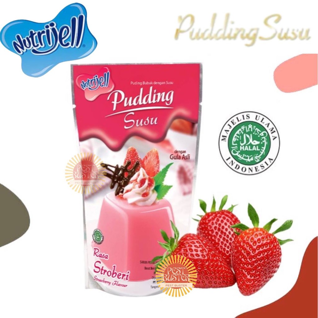 

NUTRIJELL PUDDING Bubuk Susu Rasa STRAWBERRY NUTRIJEL PUDING STROBERI BPOM Halal Original