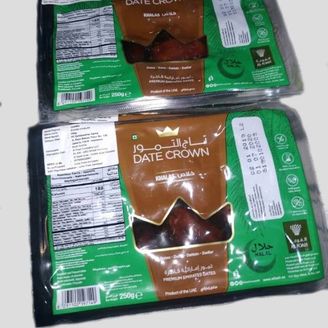 

Kurma Date Crown Khalas 250gr press/kurma pres enak, exp November 2026/Thermo/Termo