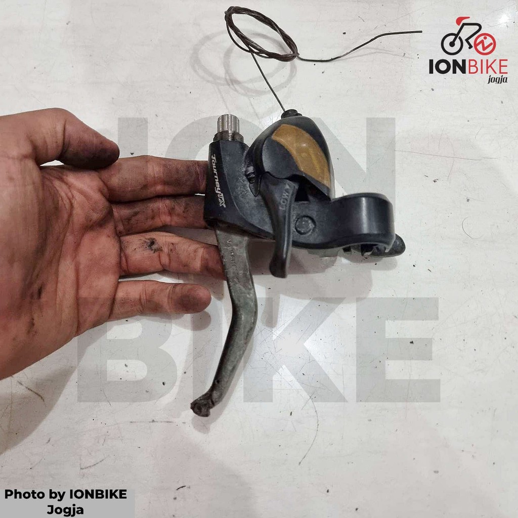 BARANG COPOTAN - Shifter Kiri Shimano TX800 3 Speed Kode KKHG Fungsi Normal Fisik Kotor Bekas Second