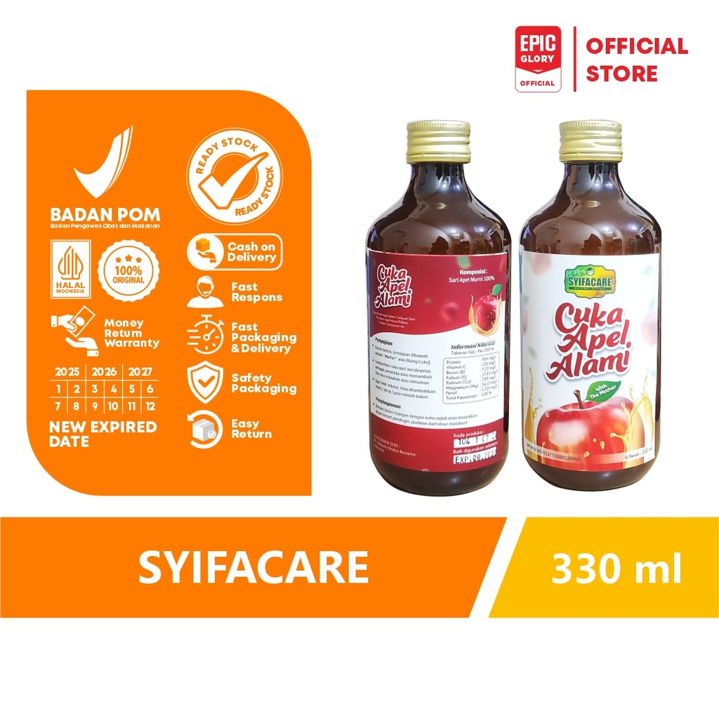

Syifacare Cuka Apel Alami 330 ml asli original