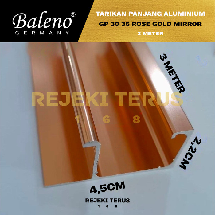 Tarikan Profil Aluminium ROSE GOLD MIRROR GP 30 36 Handle Lis Edging