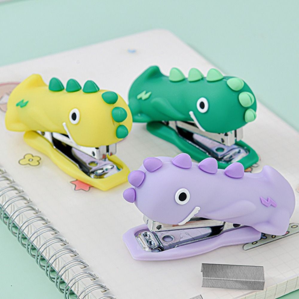 

Use 10# Staples Stapler Mini Portable Panda/Astronaut/Dinosaur Stapling Machine Labor-saving Effortless Bookbinding Machine