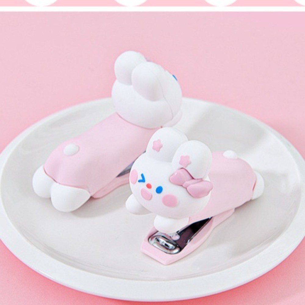 

≤20pcs Cute Cartoon Rabbit Stapler Binding Machine Rabbit Student Stapler Cartoon Kawaii Stapling Machine Stationery