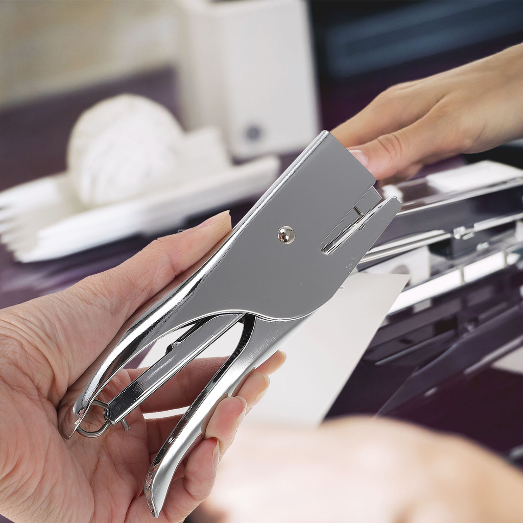 

1pc 20 Sheets Plier Stapler No-Jam Hand Grip Metal Stapler Save Effort Stapler Without Needle Stationery School Office Supplies