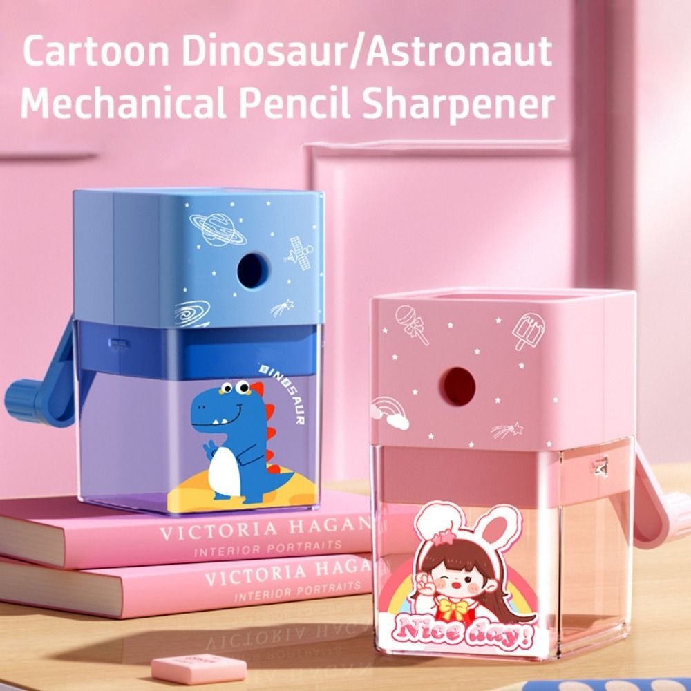 

Hand Crank Cute Dinosaur/Astronaut Mechanical Pencil Sharpener Automatically Enters Lead Cartoon Stationery Office School