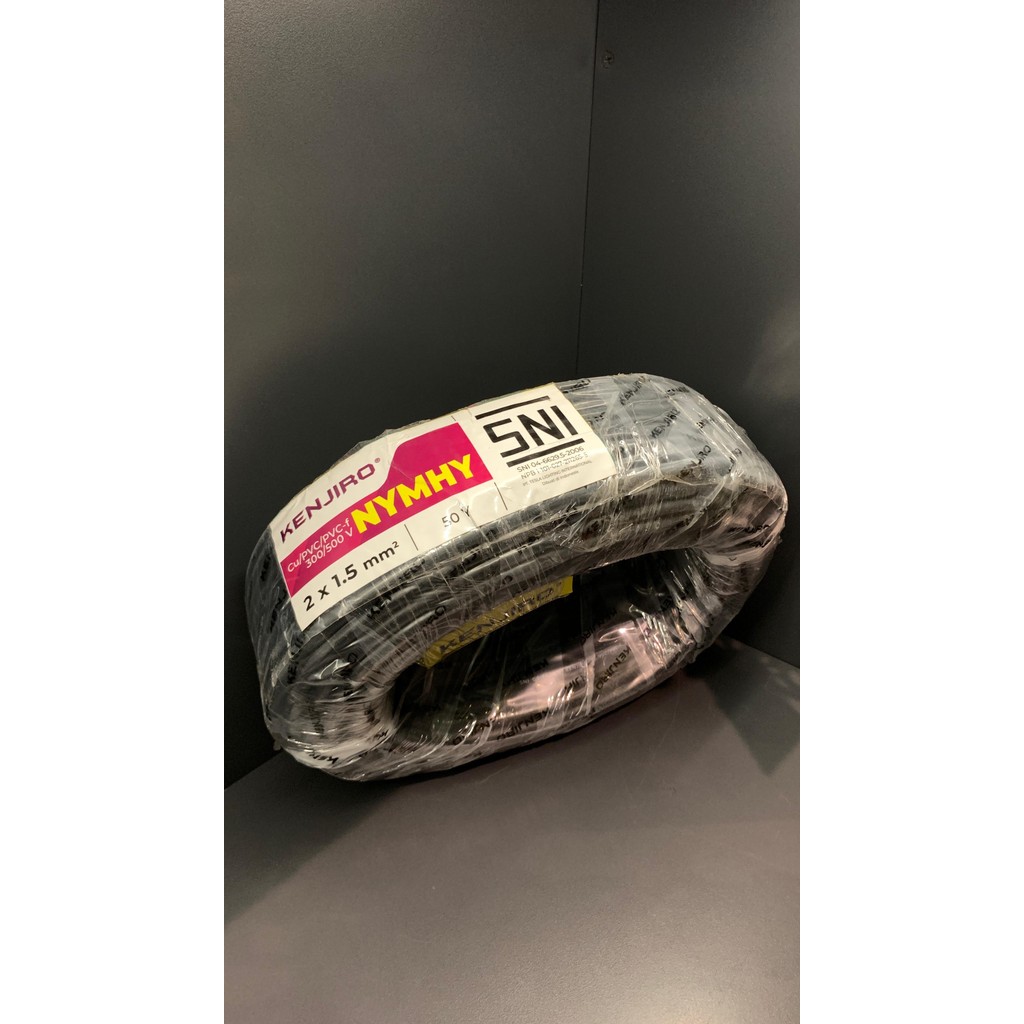 Kabel Listrik Tembaga / Kabel NYMHY 2x1.5mm / Kabel Listrik Serabut instalasi Merek Kenjiro Per Mete