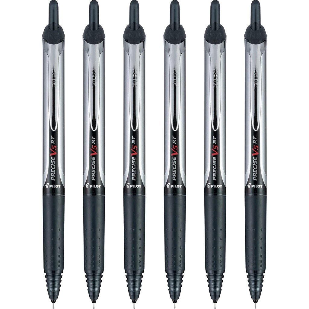 

3PCS PILOT Precise V5 RT Refillable and Retractable Liquid Ink Rolling Ball Pens, Extra Fine Point (0.5mm) Black Blue Red Ink
