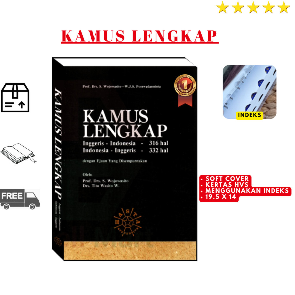 Kamus Bahasa Inggris / Kamus Lengkap / Kamus Hasta Inggris - Indonesia Indonesia - Inggris SOFT COVE