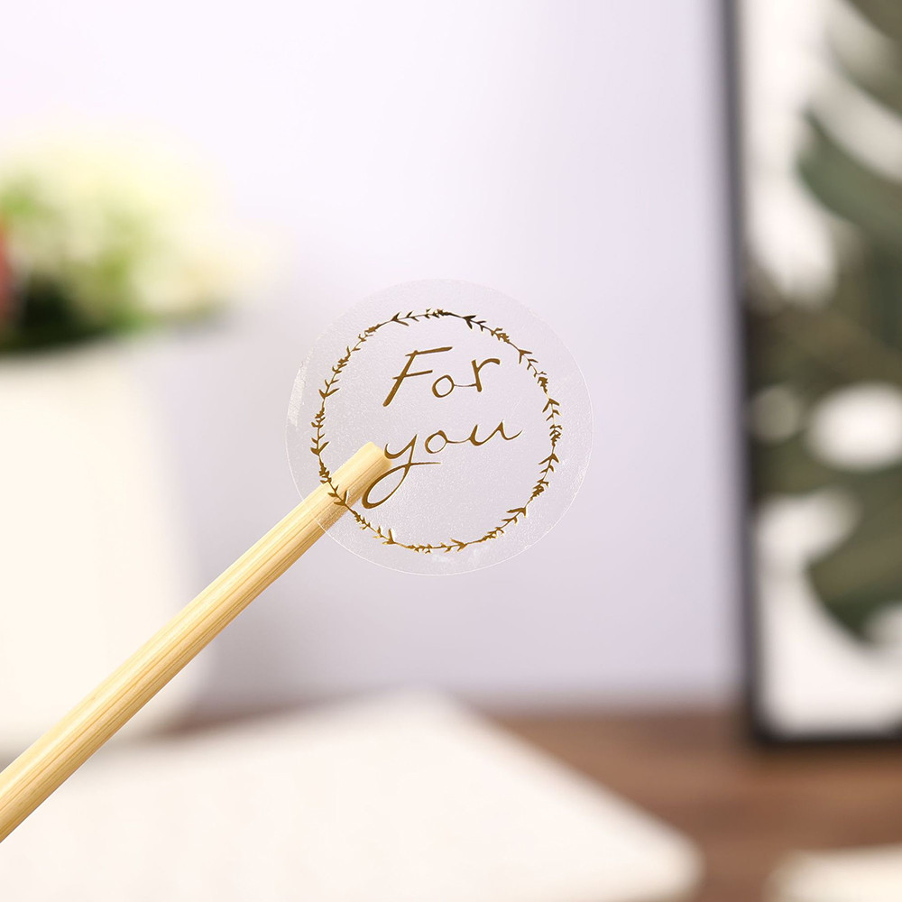 

60pcs Bronzing Transparent Sealing Sticker For You Round Envelope Paper Bag Carton Sealing DIY 3.5CM