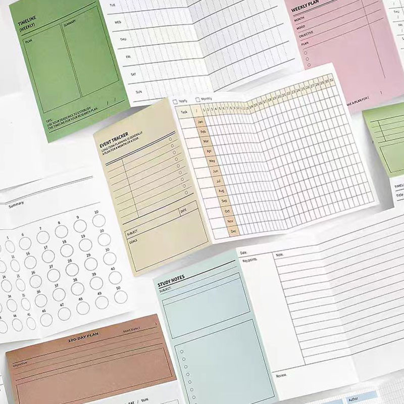 

6Sheets Notebook Inner Page Three Fold Inside Paper Budget Weekly Monthly Replacement Core Accessories Office Stationery Supplie